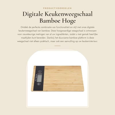 Dailygoods- Keukenweegschaal Hoge Precisie - Digitale Keukenweegschaal - Bamboo Platform - Eenvoudig te Reinigen - LCD Scherm - Veilig en Gezond - Digitale Weegschaal