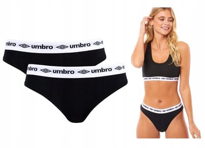 UMBRO - Dames Ondergoed - Slip (2-Pack) - Zwart - Maat S - 95% Katoen - Comfort Onderbroek