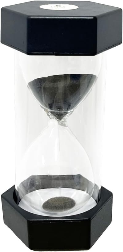 Kinderzandloper Set - Timer voor Kinderen, Geschikt voor Klaslokalen, Keukens en Huizen, Decoratieve Klok, 3 Minuten, Zwart