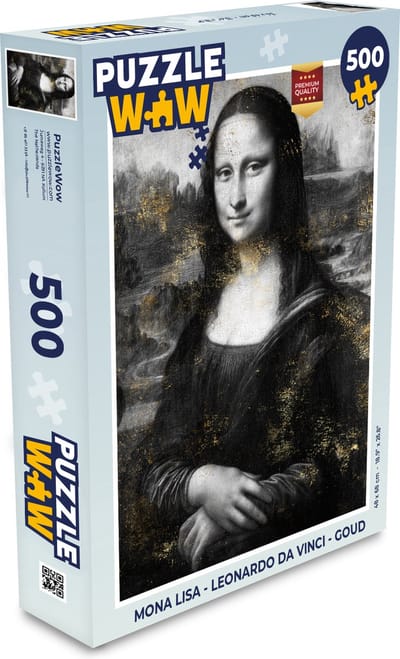 Puzzel Mona Lisa - Leonardo da Vinci - Goud - Legpuzzel - Puzzel 500 stukjes