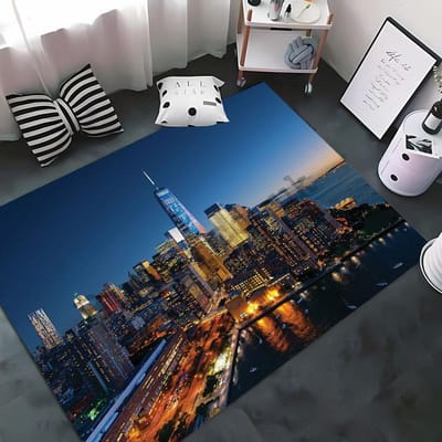 HD Print New York City Thema Vloerkleed, Tapijten Woonkamer Tapete voor Slaapkamer Bank Keuken Deurmat Decor, Kinderen Antislip Vloermat 40x60cm (16x24in)