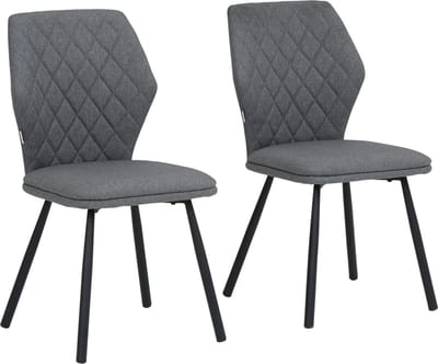Jessica-Eetkamerstoel - Set van 2 - Grijs Stof