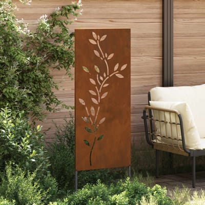 vidaXL - Tuin - Privacy - Scherm - Bloemen - Roestig - 50 - x - 140 - cm - weervast - staal