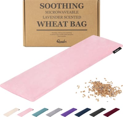Qomfor Pittenzak met Zachte Fleece Hoes - Langwerpig 48 x 15 cm- Graan & Lavendel Gevuld - Roze