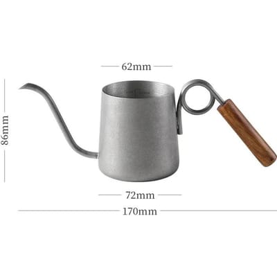 Handgezette Koffiepot Brouwketel Ring Houten Handvat Roestvrij Staal Fijnmondige Druppelketel Handmatige Brouw Koffiemachine gray