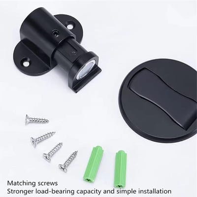 Magnetische Deurstop - Deurwig Deurhouder - Voorkomt Deurschade - In Hoogte Verstelbaar - 4.2 mm - Zwart
