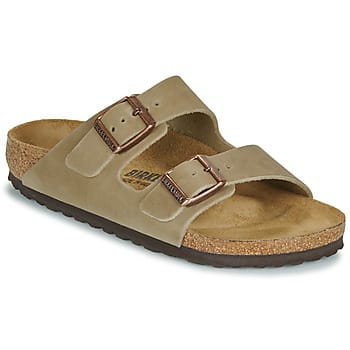 Birkenstock Arizona oiled leather tabacco brown platte sandalen unisex