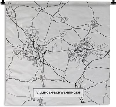 Wandkleed - Wanddoek - Stadskaart - Duitsland - Plattegrond - Villingen-Schwenningen- Kaart - 180x180 cm - Wandtapijt