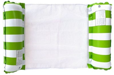 Opblaasbaar zwembed - Drijvend bed - Strandstoel - Watermatras - Waterhangmat - Opvouwbaar - Inclusief luchtpomp, kan tot 200 kg dragen - 125 x 70 cm - Geschikt voor zwembaden, stranden en meren - Groen