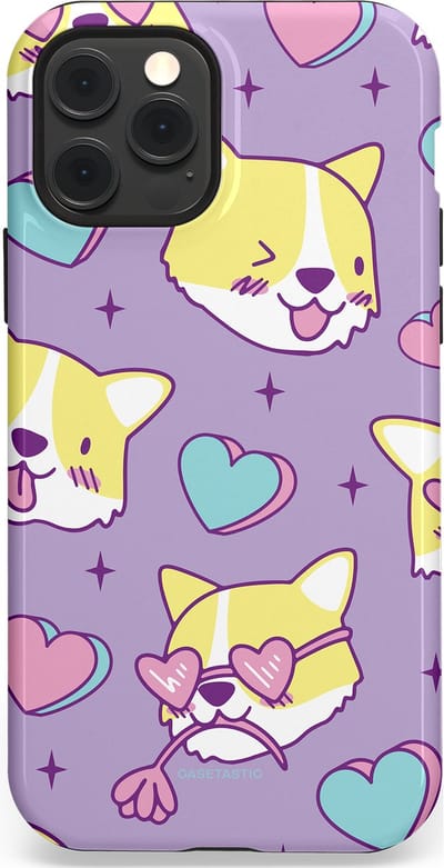 Casetastic Hoesje Geschikt voor Apple iPhone 12/12 Pro Magsafe - Stijlvolle Beschermende Duo-layer Case - Liefde is een Corgi