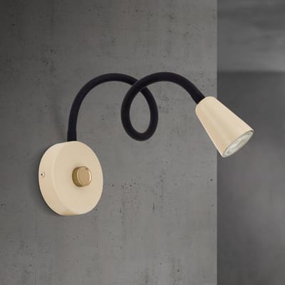 ORION Wandlamp Dotty, kaki, flexibele arm, dimmer, GU10