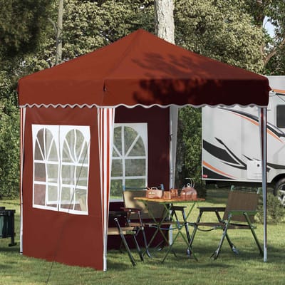 vidaXL - Pop-up - Feesttent - 195 - x - 195 - x - 245 - cm - Terracotta - Oxford - Stof