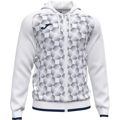 Joma Supernova III Jas Met Kap Kinderen - Wit / Marine | Maat: 164
