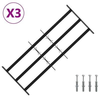 vidaXL - Beveiligingsrooster - voor - ramen - met - 3 - kruisbalken - 3 - st - 63-114 - cm