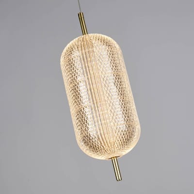 Searchlight Capsule LED hanglamp, messingkleurig, ijzer, acryl
