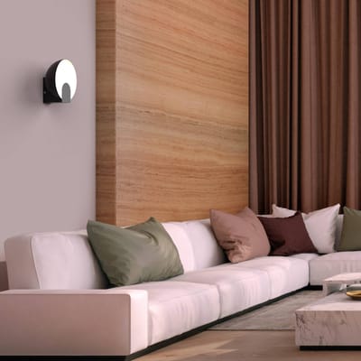 Mantra Iluminación Óculo LED wandlamp, zwart, metaal, indirect licht