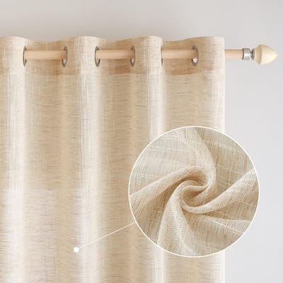 Dailygoods- Voile Gordijn Lichtdoorlatend - Gordijn met Oogjes - Set van 2 - 140 x 260 cm - Duurzaam - Zacht en Kreukvrij - Gordijnen