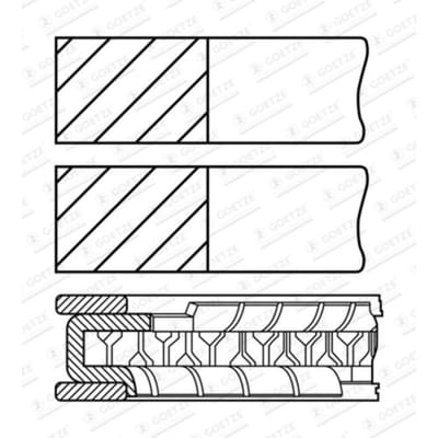 Goetze Engine Zuigerveren set GOETZE 08-107400-00