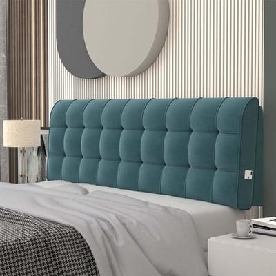 King Queen Size Verwijderbare fluwelen bedhoofdkussen Bedside hoofdeinde kussen Mode Hoge veerkrachtige sponsvulling hoofdeinde kussen 120x58x10cm