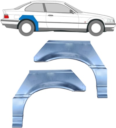 Reparatiepaneel achterspatbord voor BMW 3 E36 1990-2000 / Links + Rechts / COUPE