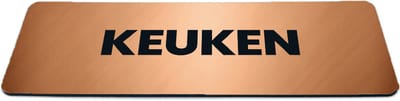Deurbordje Brons/Koper-look met tekst keuken - Formaat 150 x 50 mm x 1,6 mm - Zelfklevend | Luxe uitstraling | Geborstelde Koper/Brons toplaag | Gratis Verzending | Decoporta