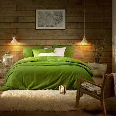 De Witte Lietaer Dekbedovertrek Laura Cactus- Tweepersoons - 200 x 200/220 cm - Katoen Flanel