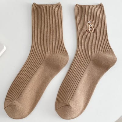 Kave Cartoon Beer Sokken Zachte Katoenen Sokken Herfst Koffie Kousen Kawaii Dames Sokken Koreaanse Casual Kousen Dames Kousen One Size