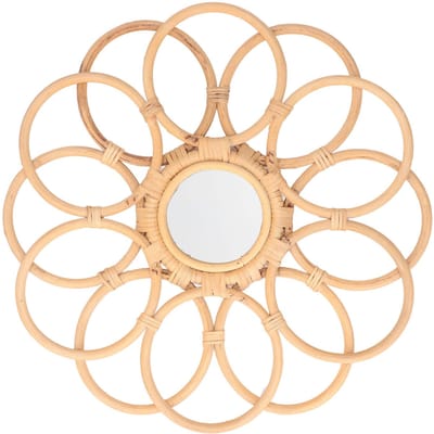 Miroir Bohème Style Vintage Haute Clarté Matériau Premium Très Durable Exquis Gain de Place beige