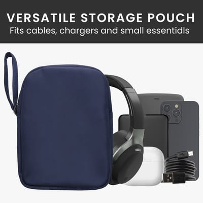 kwmobile Hoofdtelefooretui voor over-ear koptelefoons voor Headset / Overear headphone Case - Hoes met ritssluiting - donkerblauw