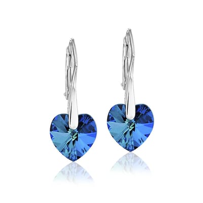 Montebello Oorbellen Lily HZ32 - Swarovski Hart - 925 Zilver Gerhod. - Ø10mm - 25mm