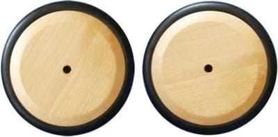DW4Trading Massief Houten Wielen met Rubber Rand - Set van 2 Stuks - Blank