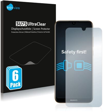 Savvies - Screenprotector voor Huawei Y6 2019 / Y6 Pro 2019 - Folie Beschermfolie transparant 6 Stuks