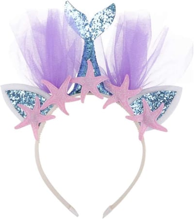 Glitter zeemeermin hoofdband zeemeermin haaraccessoires glitter zeemeermin mesh haar hoepel hoofdtooi voor bruiloft feest