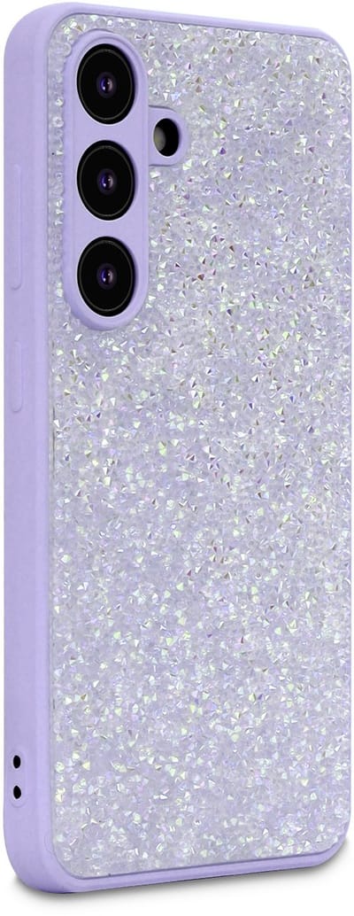 Hoesje Geschikt voor Samsung Galaxy S25 FE - Paars - Casemania Diamant Glitter Back Cover