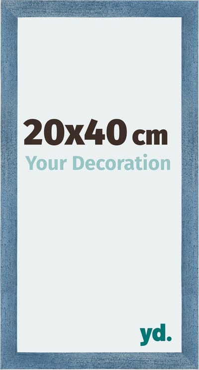 Your Decoration - Fotolijst 20x40 cm - MDF - Helder Blauw Geveegd - Mura