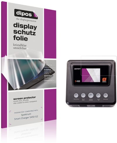 dipos – 2x Beschermfolie geschikt voor Spektrum Smart Charger S450 G2 | Krasbestendige & heldere Screenprotector Ultra-Thin
