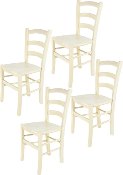Tommychairs Venice - Eetkamerstoelen - Set van 4 - Wit - Hout
