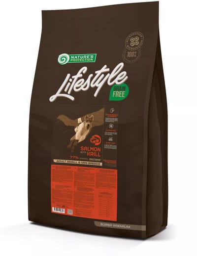 Nature's Protection Lifestyle - hond - klein & mini - volwassen - graanvrij met zalm & krill - 10kg
