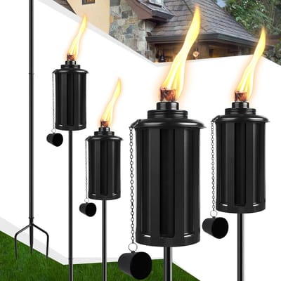 4 stuks decoratieve citroengras fakkels voor buiten - 147,3 cm