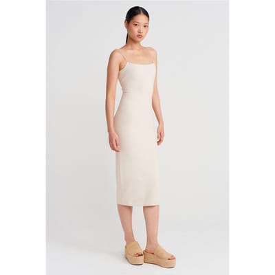 Mouwloos Bodycon Midi-jurk met Uitsnijdetails