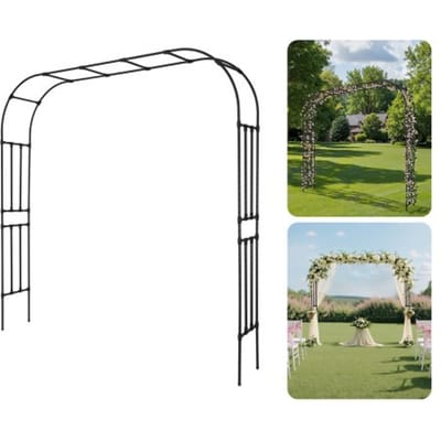 VEVOR Tuinboog, 2400x2500x400 mm Rozenboog, Trellis, Klimhulp, Metalen Boog, Stabiele Rozenboog voor Buitengebruik met Staanders, Ideaal voor Tuin, Gazon, Bruiloftsfeestdecoratie