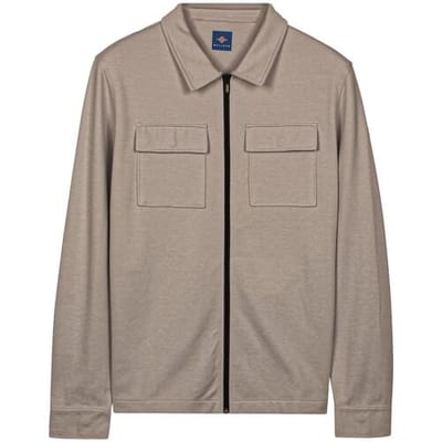 Baileys Vest Sweat Full Zip Double Chest Pocket Two-Tone Taupe / male