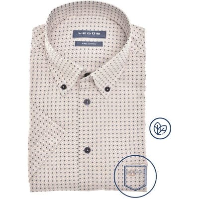 Ledûb Overhemd Abstract Pattern Short Sleeve Button-Down Licht Bruin / male