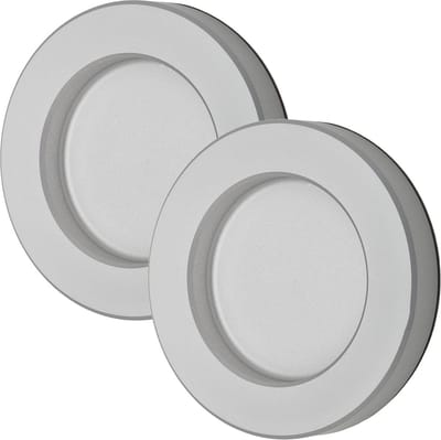 SOTECH 2s schuifdeurgreep TAYO zilver Ø 70 x 10 mm zelfklevend (3M VHB), glasdeurgreep van aluminium, greepschaal voor glas- & kamerdeuren