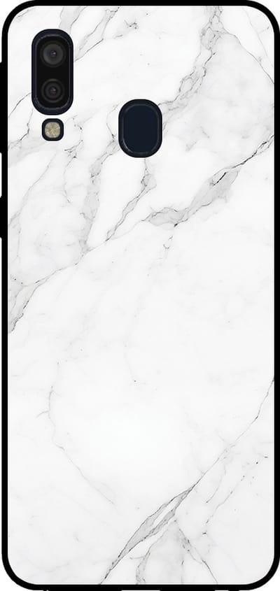 Smartphonica Telefoonhoesje voor Samsung Galaxy A40 met marmer opdruk - TPU backcover case marble design - Wit geschikt voor Samsung Galaxy A40
