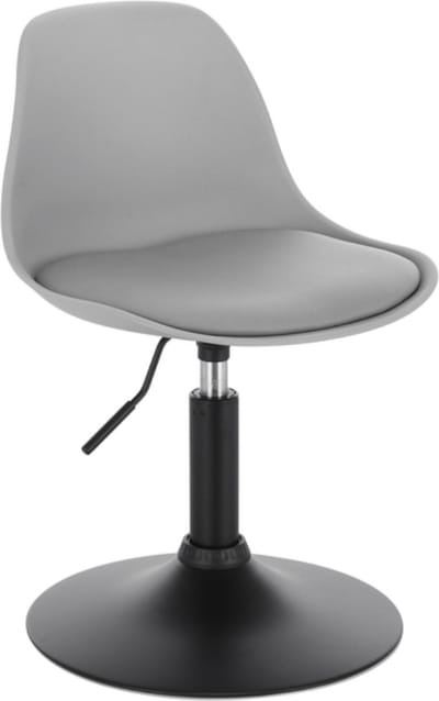 Mini Barkruk - Grijs - Kunstleer - Verstelbaar - Zithoogte 37-49cm - Keuken