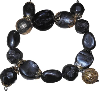 Armband donkergrijs met goud