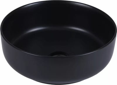 Waskom Sofia Black Rond - 38.5x38.5x14cm - Wasbak - Waskommen - Wastafel Keramiek - Mat Zwart