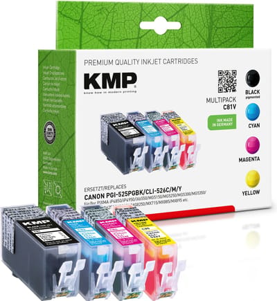 KMP C81V - Inktcartridge - Magenta - Zwart- Cyaan- Geel