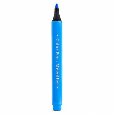 Tekenstift voor kinderen - 1 stuk, middenblauw - Uitwasbaar met grote inktvulling - Voor school en tekenatelier - Basisverpakking